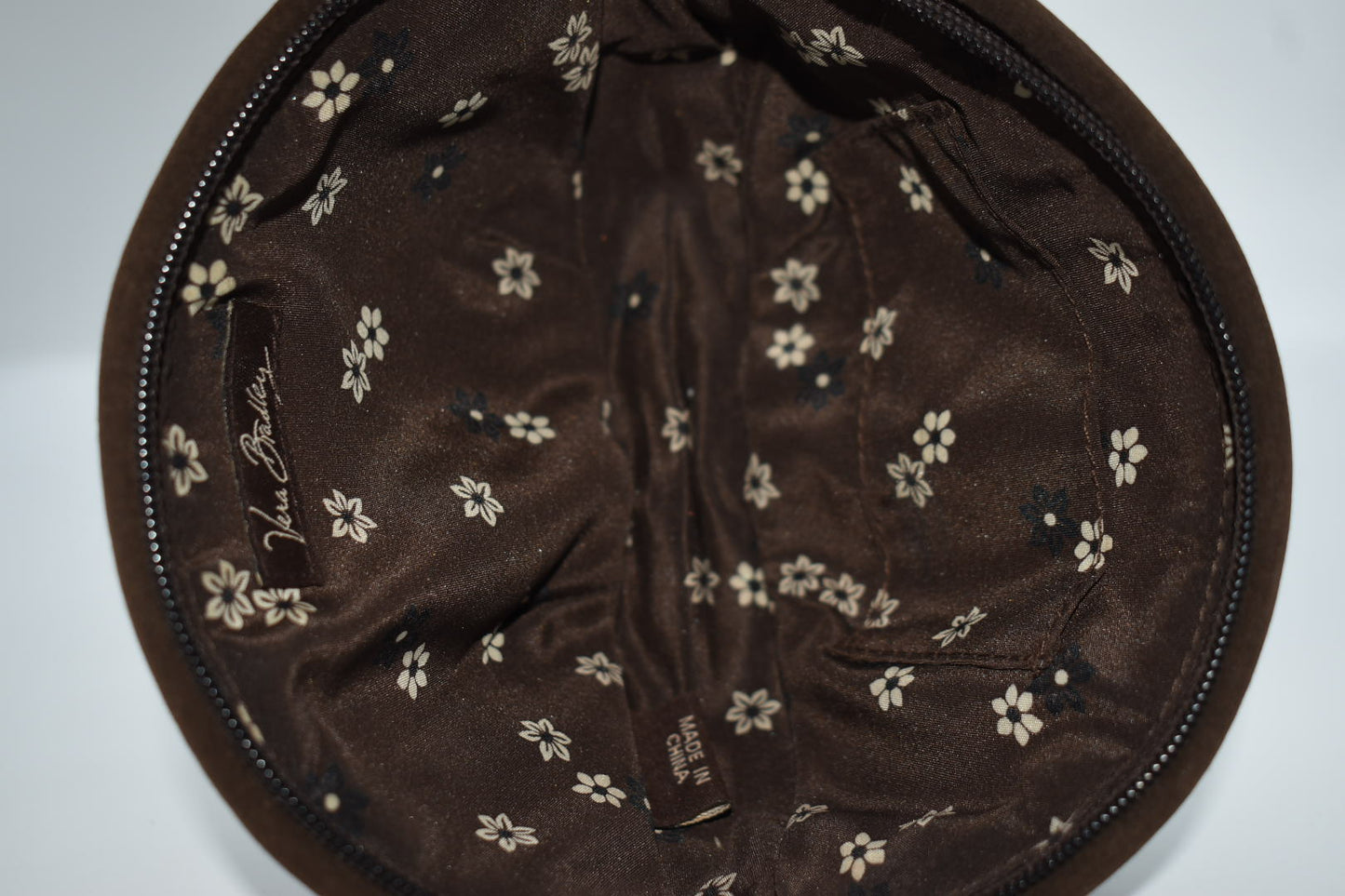 Vera Bradley Microfiber Crescent Cosmetic "Espresso" Bag