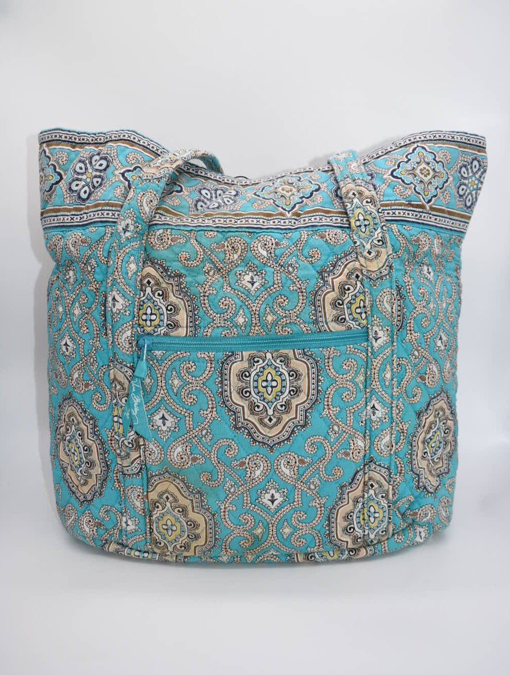 Vera Bradley Large Vera Tote Bag in "Totally Turq" Pattern