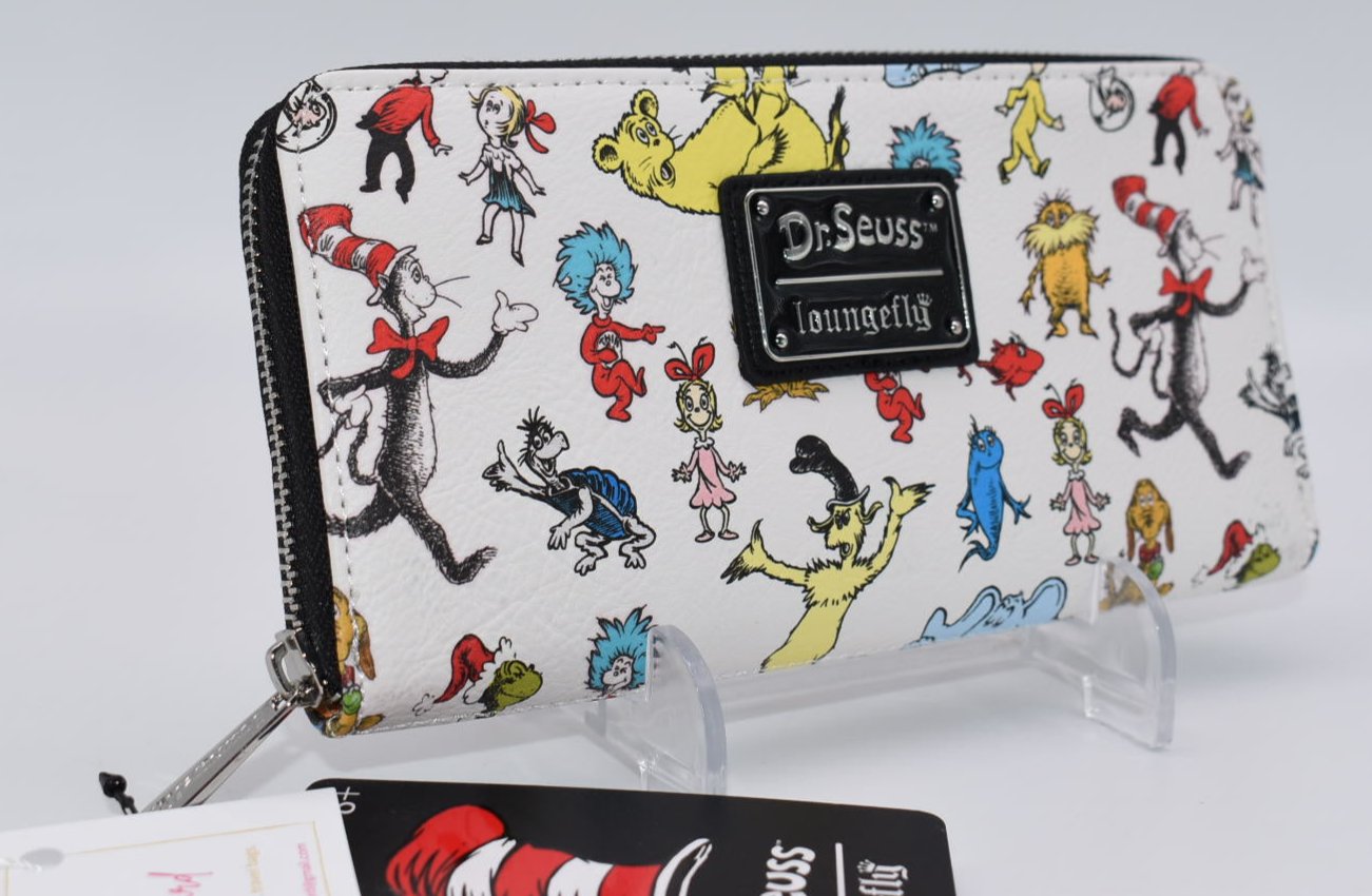 Loungefly Dr. Seuss Characters All Over Print Zip Around Wallet