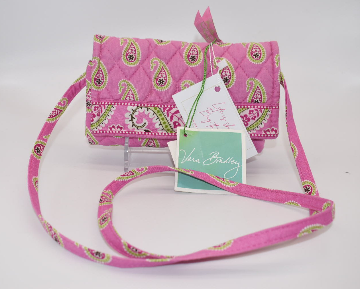 Vera Bradley Strap Wallet in "Bermuda Pink" Pattern