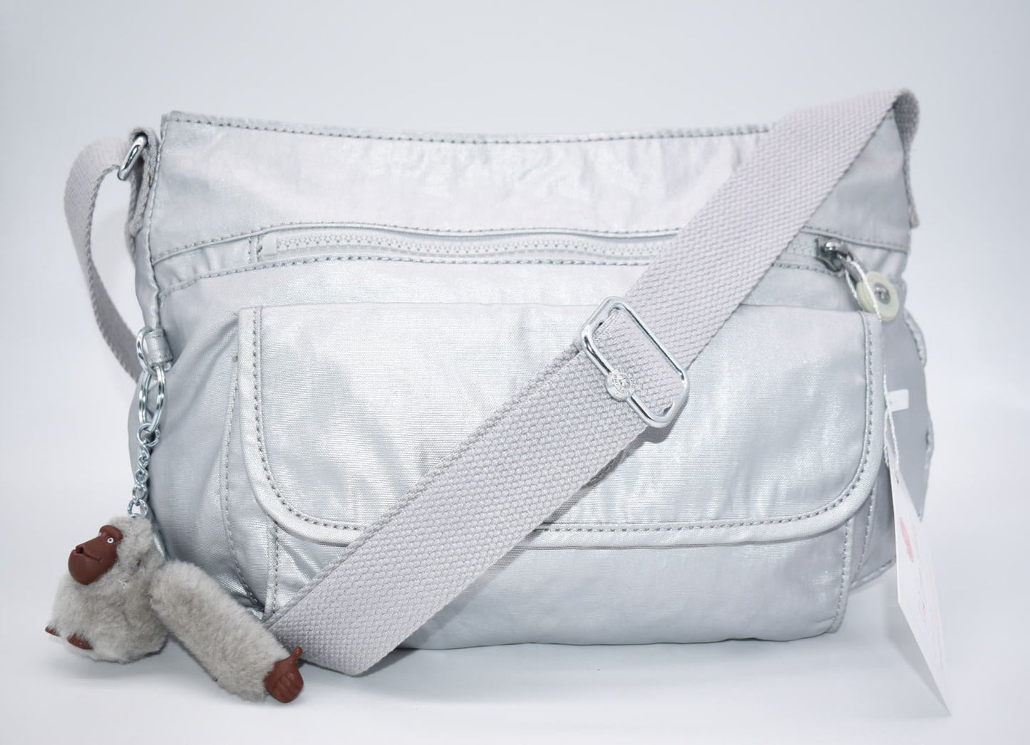 Kipling Syro Crossbody Bag in Pearlized Ash Grey