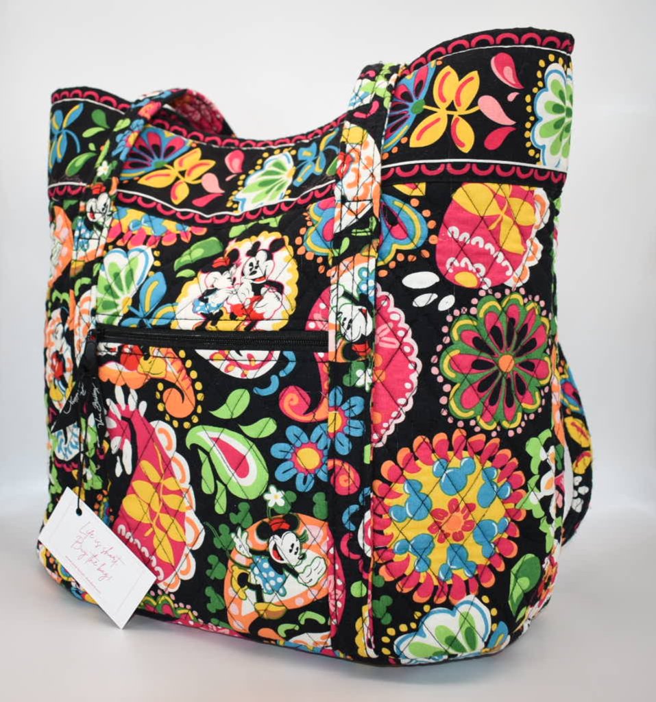 Vera Bradley Large Vera Tote Bag in "Midnight Mickey" Pattern