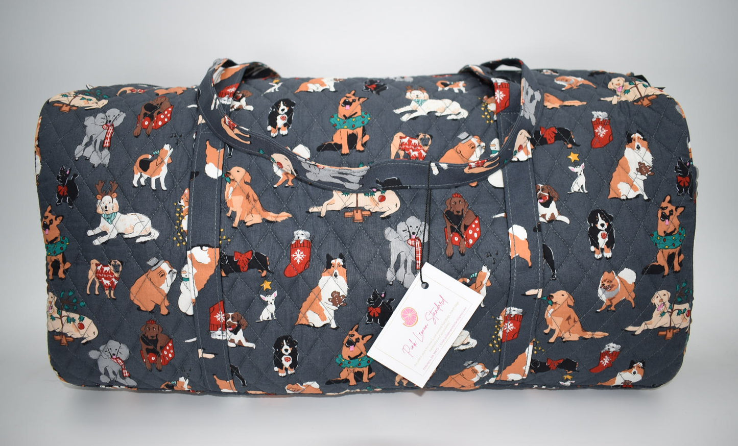 Vera Bradley Traveler Large Duffel Bag in "Holiday Dogs" Pattern