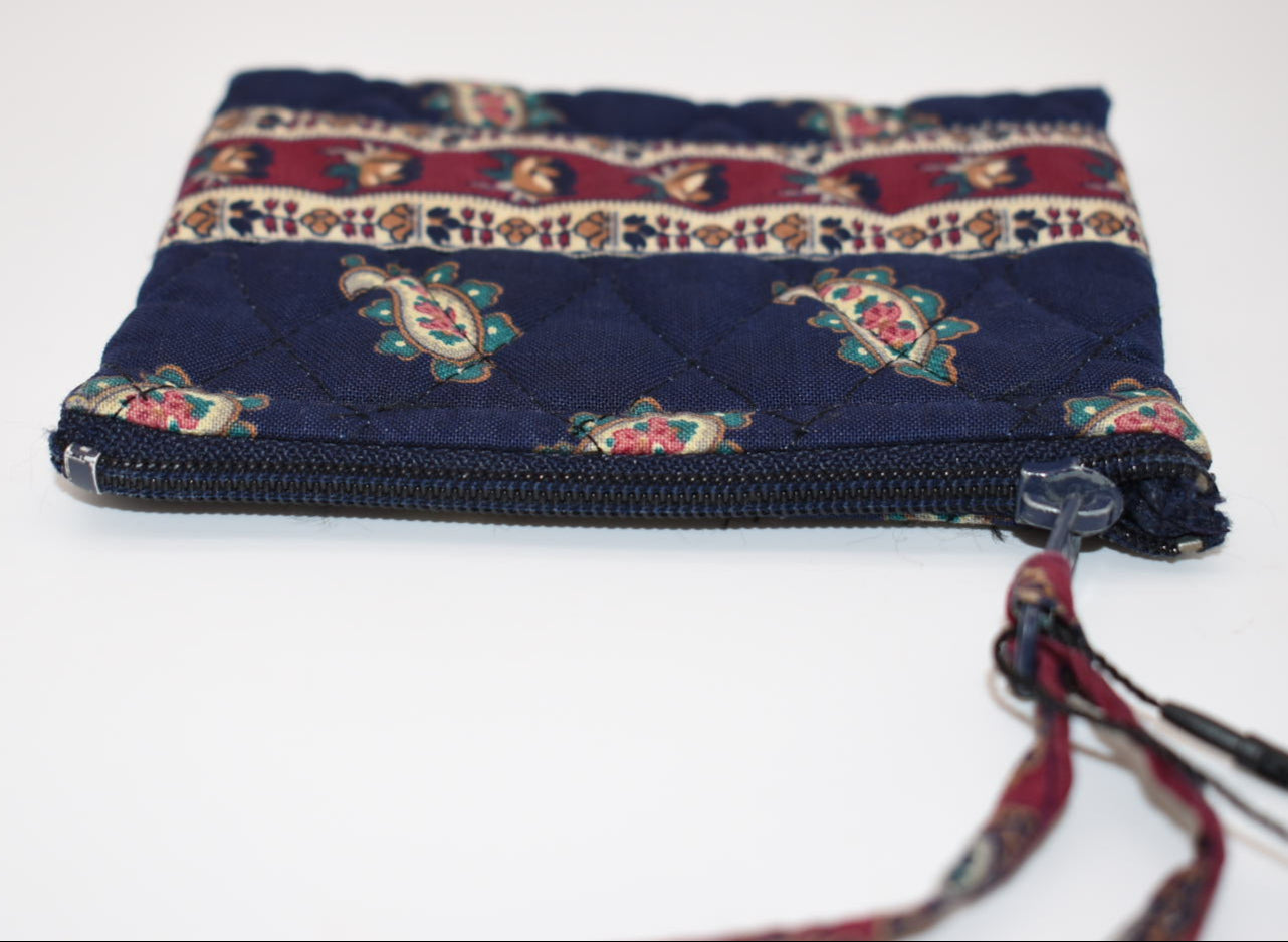 Vintage Vera Bradley Zip Coin Pouch in "Navy - 1991" Pattern