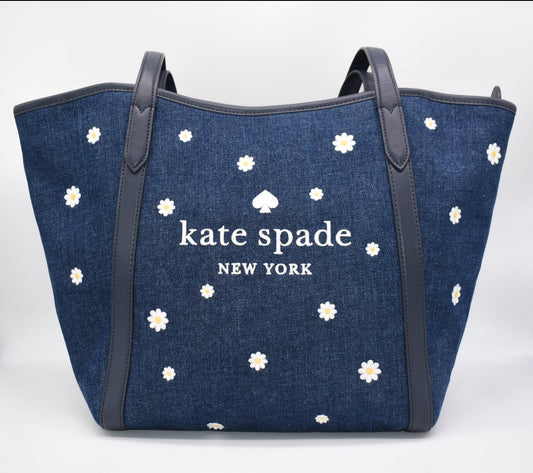 Kate Spade Slide Tote Bag in Denim & Daisy