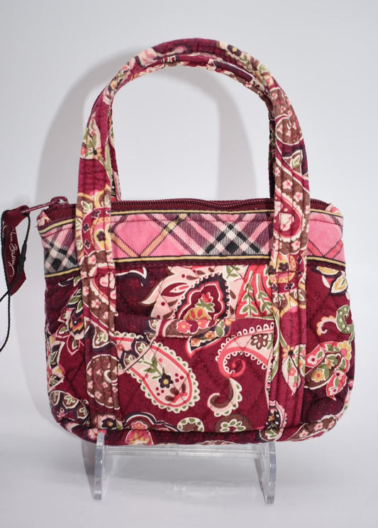 Vintage Vera Bradley Mini Tote Bag in "Piccadilly Plum" Pattern