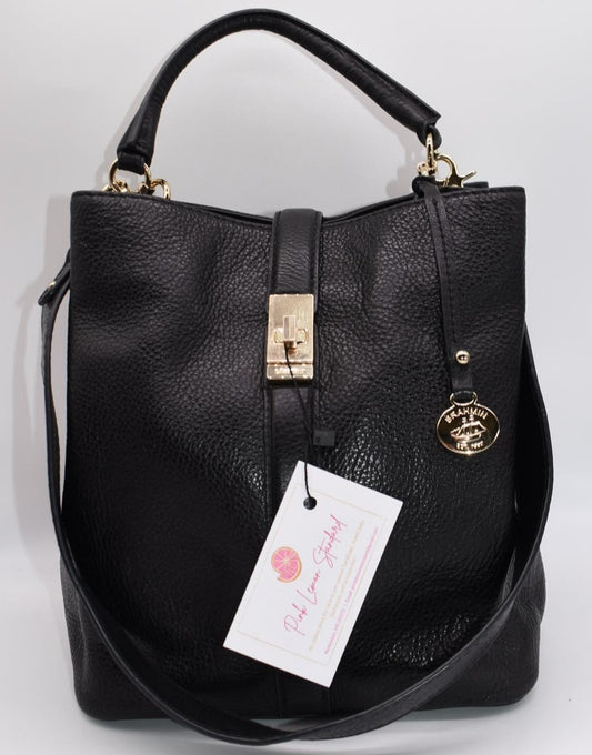 Brahmin Amelia Bucket Bag in Black Newbury