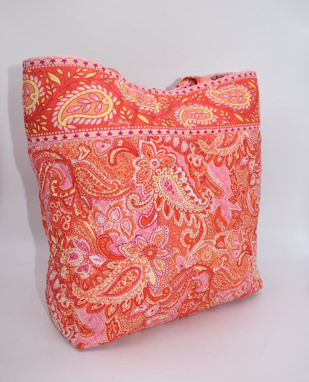 Vera Bradley Cotton Tote Bag in "Sherbet" Pattern