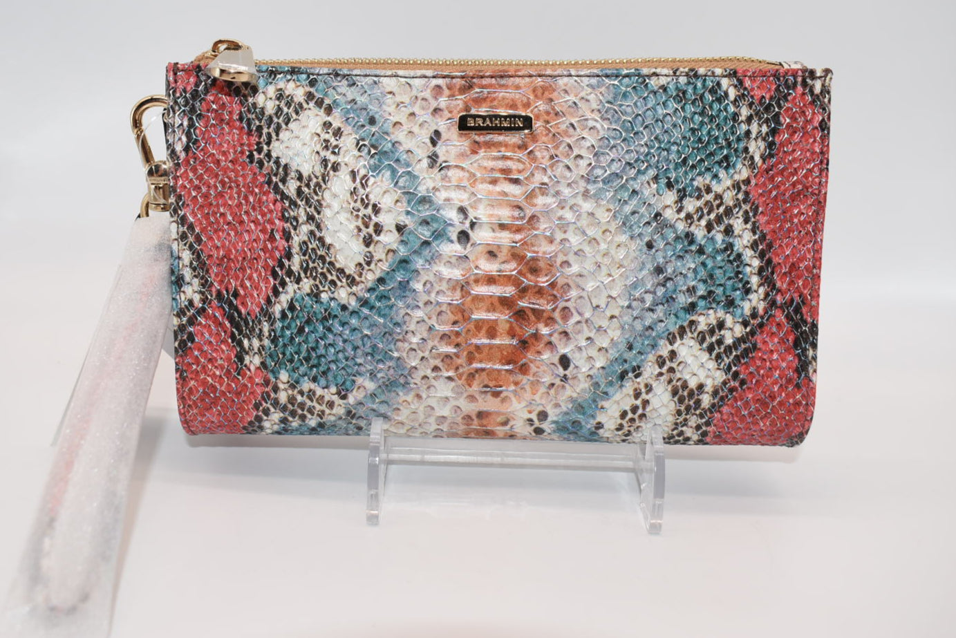 Brahmin Daisy Wristlet in Multi All Over Snake