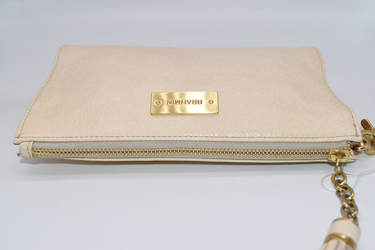 Brahmin Daisy Wristlet in Cream Smooth Leather