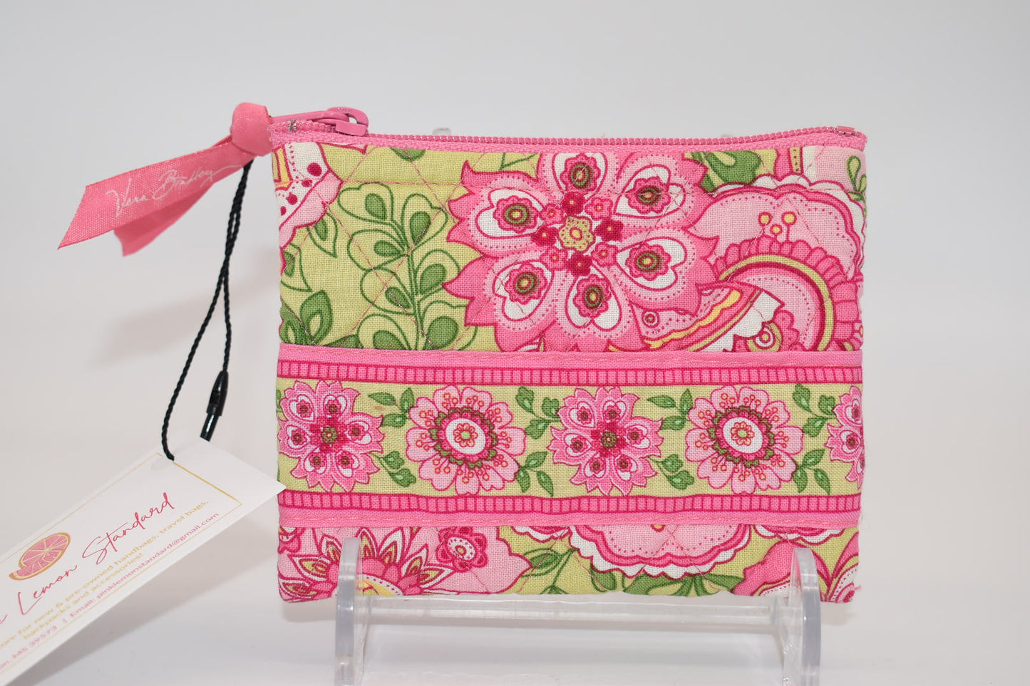 Vera Bradley Zip Coin Pouch in "Petal Pink" Pattern