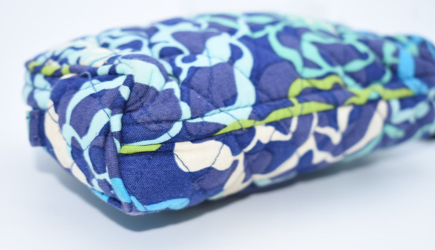 Vera Bradley Small Cosmetic Bag in "Katalina Blue" Pattern