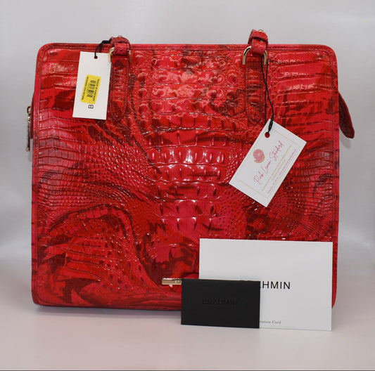 Brahmin Tia Carryall Tote Bag in Red Flare Melbourne