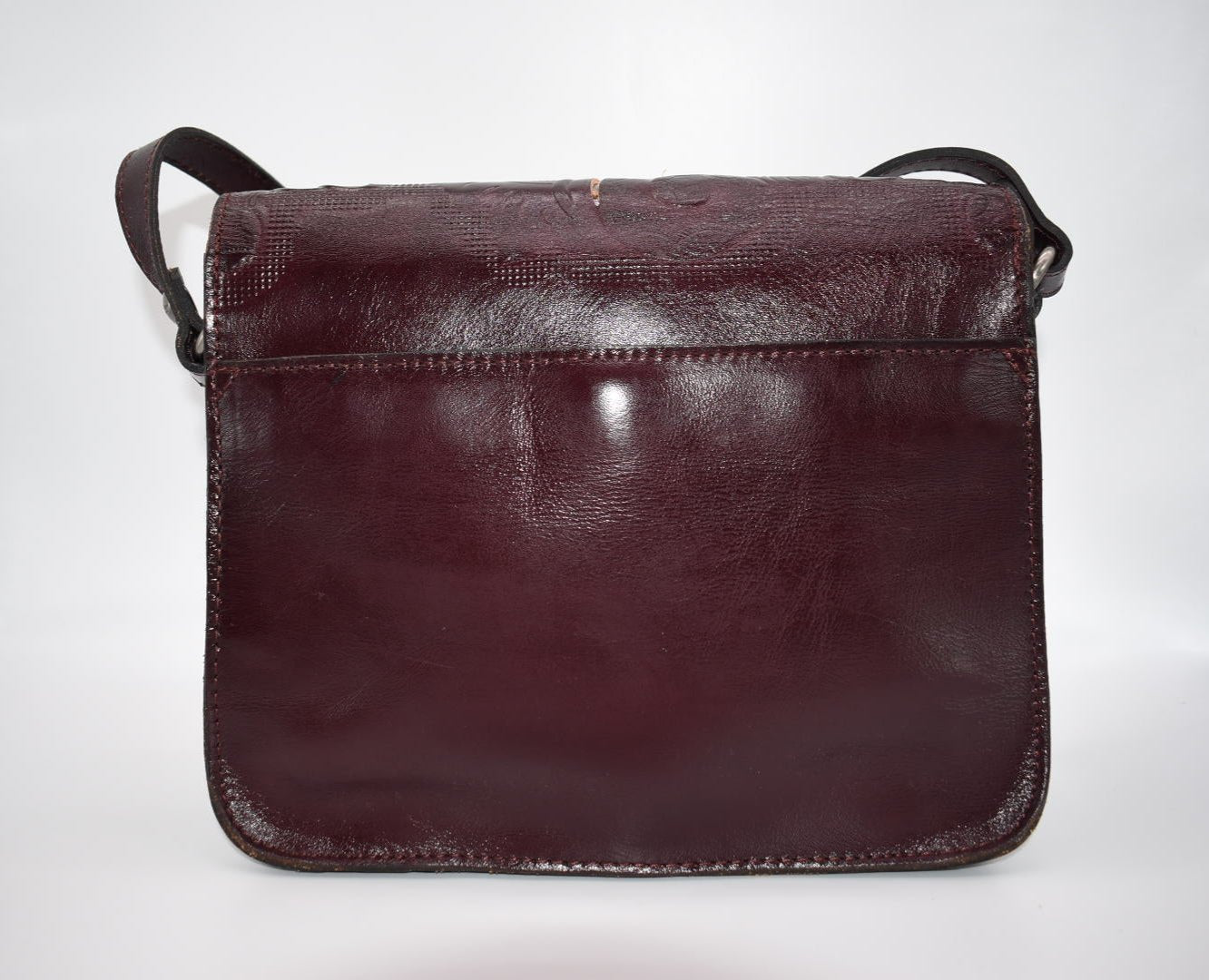 Patricia Nash Ilina Cut Out Tooled Leather Flap Crossbody in Plum