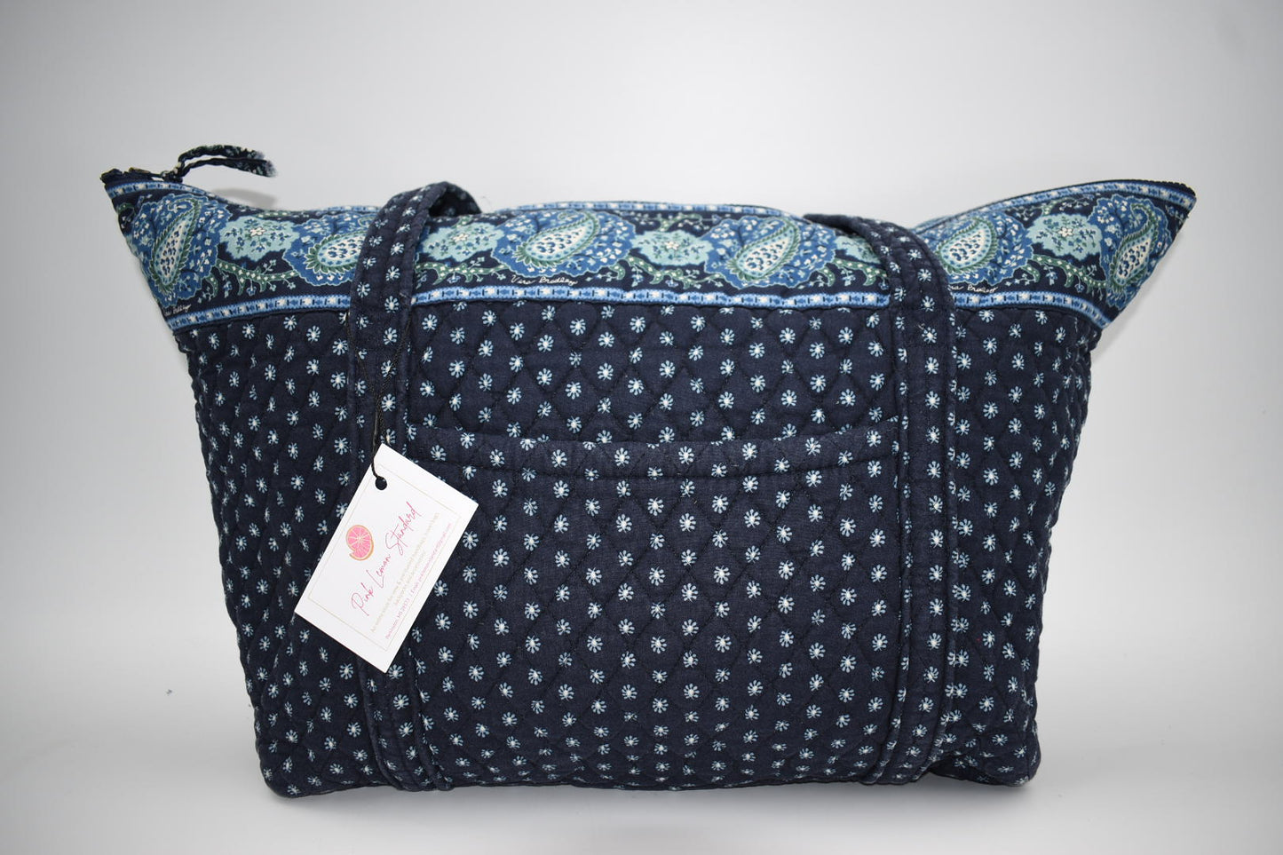 Vera Bradley Miller Travel Tote Bag in "Seaport Navy-2002" Pattern