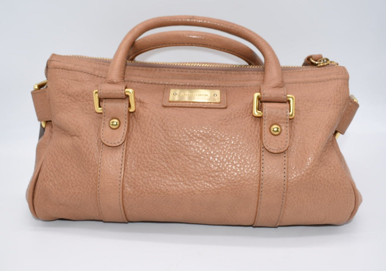 Brahmin Turnlock Pebble Leather Satchel Bag