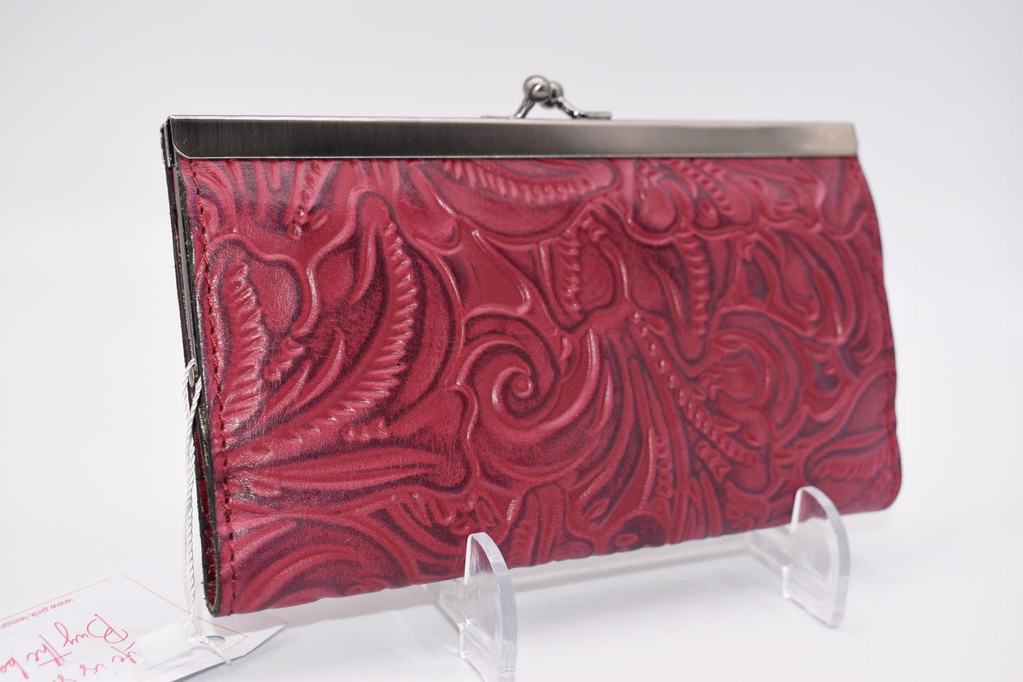 Patricia Nash Paola Tooled Leather Wallet in Raspberry