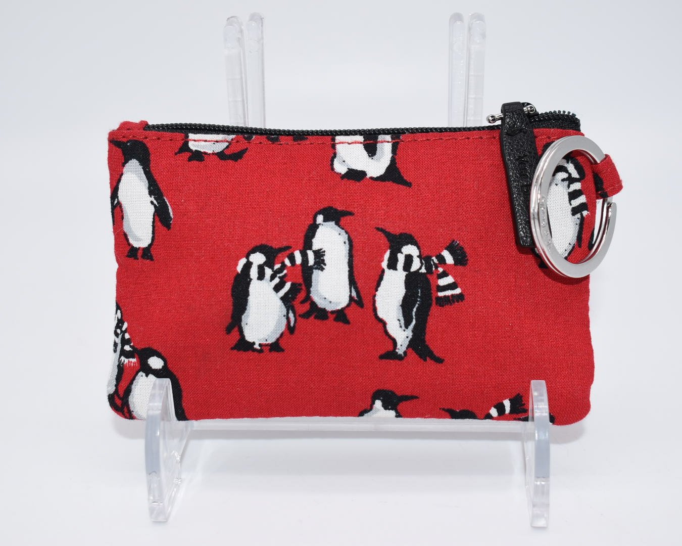 Vera Bradley Zip ID Case in Playful Penguin Red