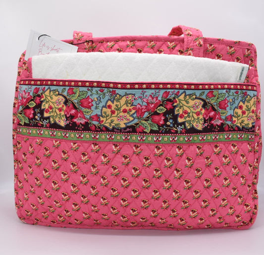 Vera Bradley Diaper Tote Bag w/ Changing Pad in "Pink Pansy" Pattern