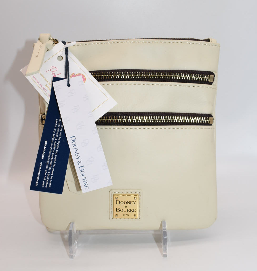 Dooney & Bourke Triple Zip Crossbody Bag in Cream