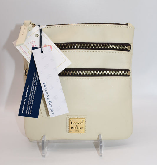 Dooney & Bourke Triple Zip Crossbody Bag in Cream