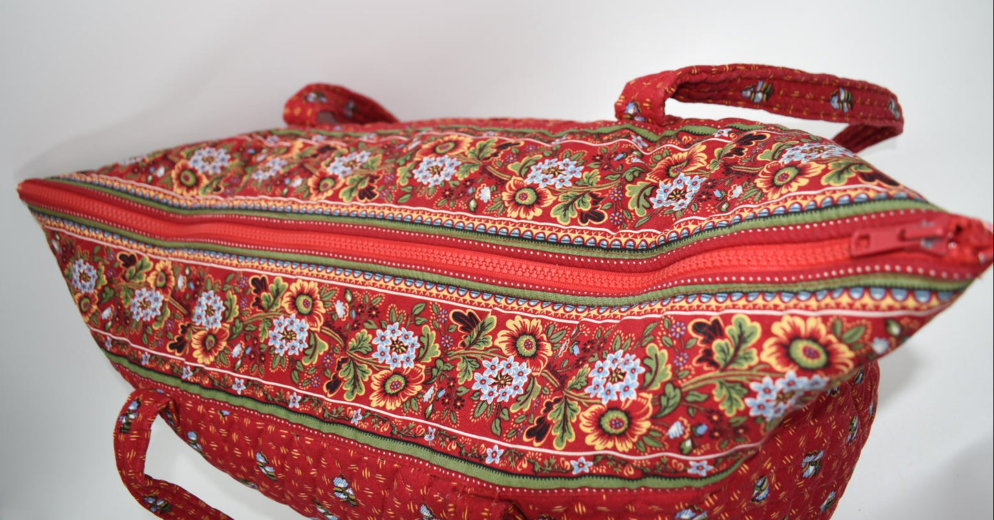 Vera Bradley Miller Travel Tote Bag in "Provincial Red-2000" Pattern