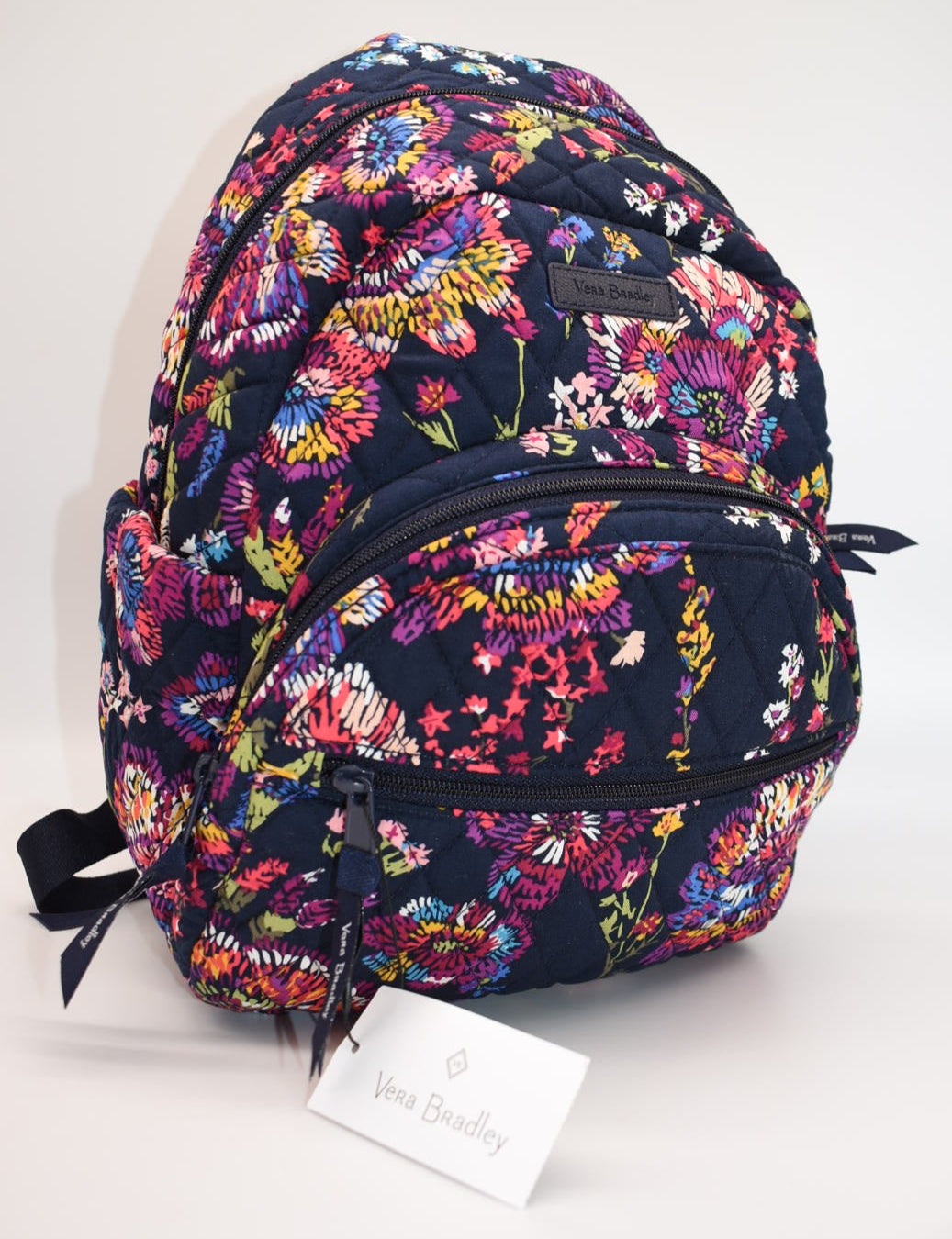 Vera Bradley Essential Compact Backpack in "Midnight Wildflowers" Pattern