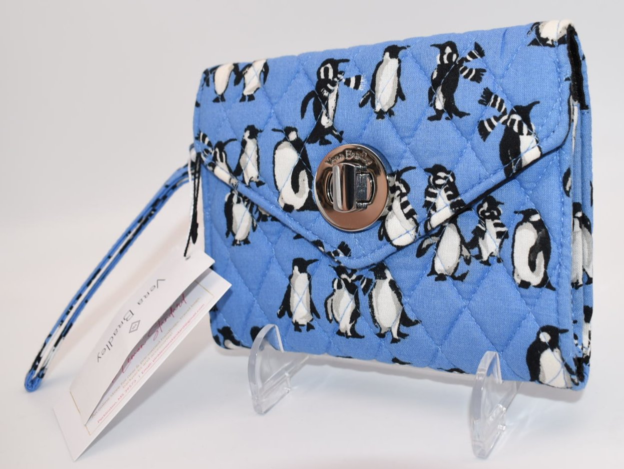 Vera Bradley Your Turn Smartphone Wristlet in Playful Penguins Blue