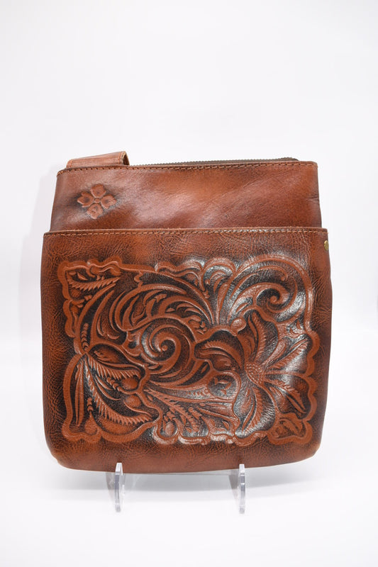 Patricia Nash Florence Tooled Leather Sling Crossbody