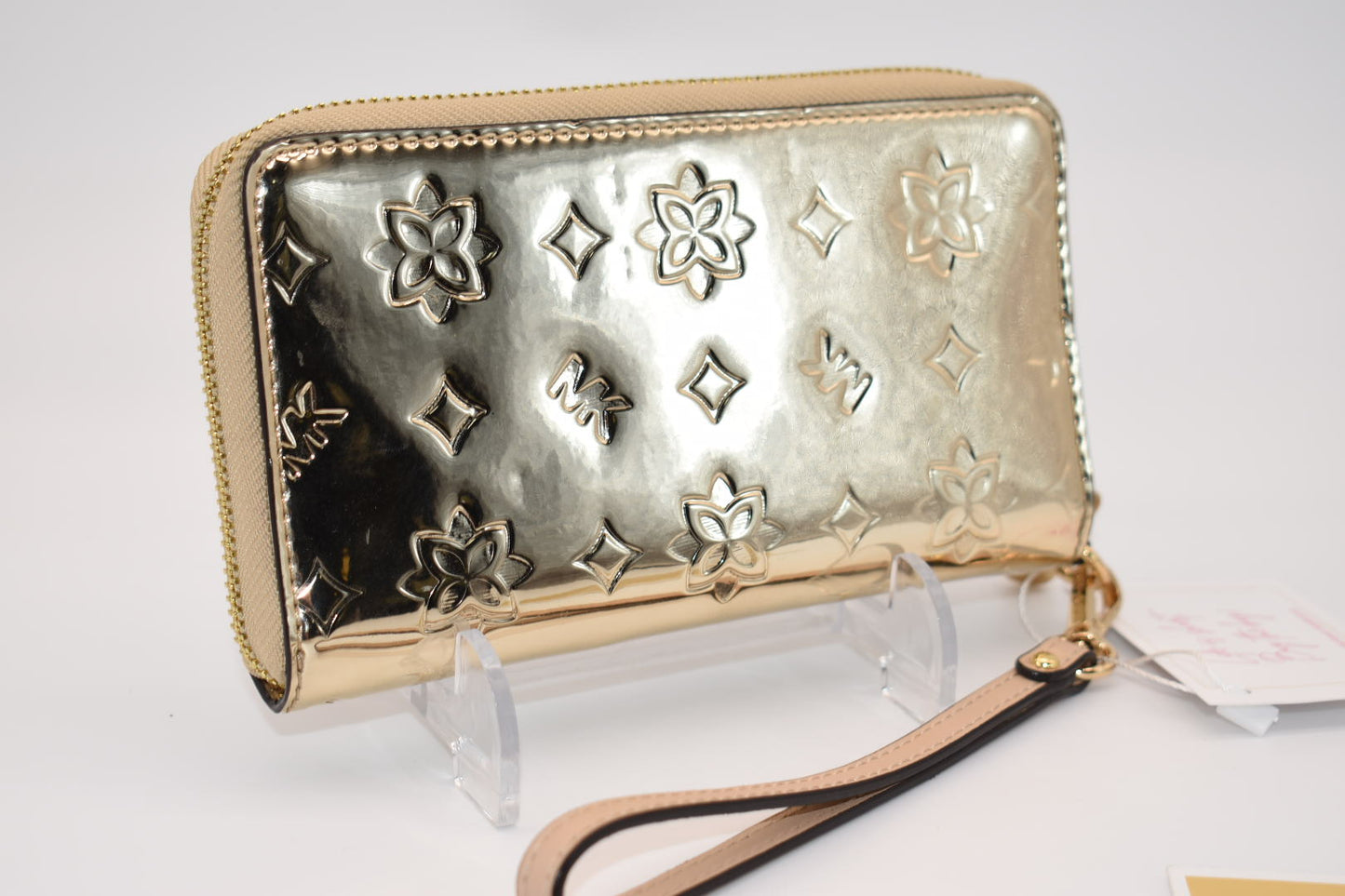 Michael Kors Jet Set Large Smartphone Wristlet in Pale Gold