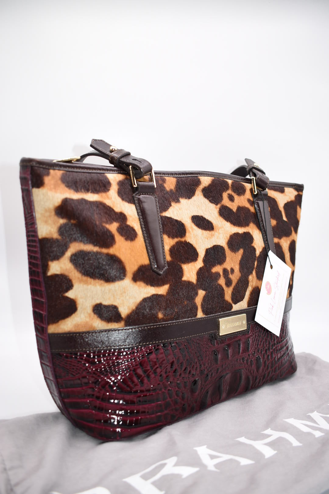 BRAHMIN: Leopard Print buy Tasseled Satchel