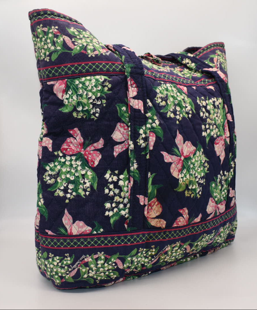 Vera Bradley Large Vera Tote Bag in "Return to Happiness-1999" Pattern