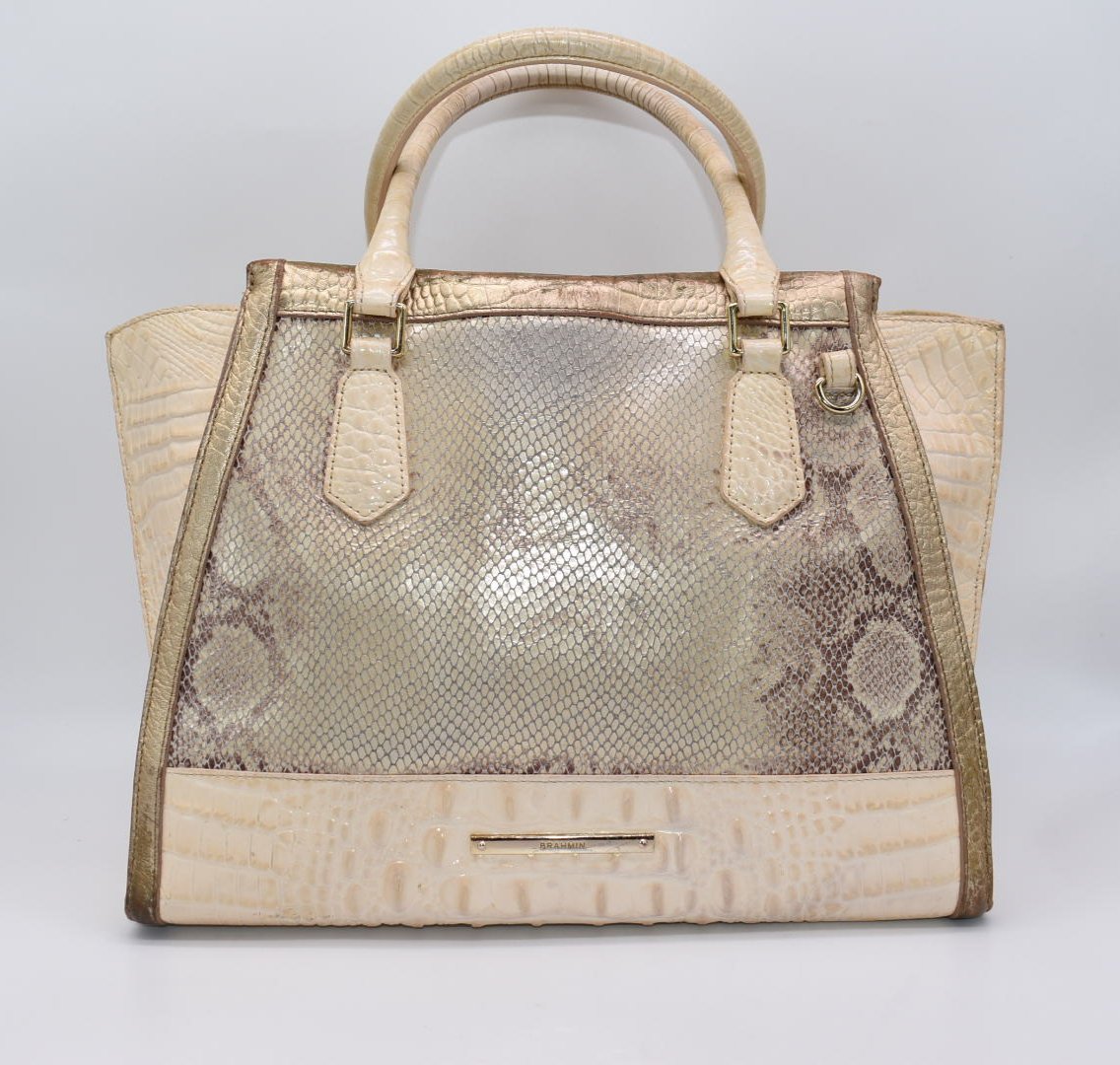 Brahmin Priscilla Satchel Bag in Sunglow Dakota