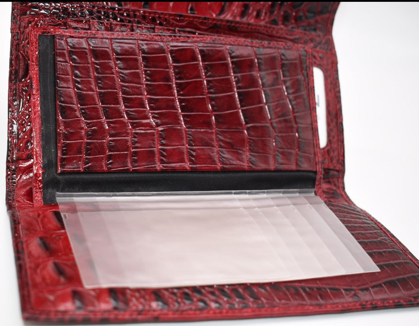 Brahmin Soft Checkbook Wallet in Crimson Melbourne