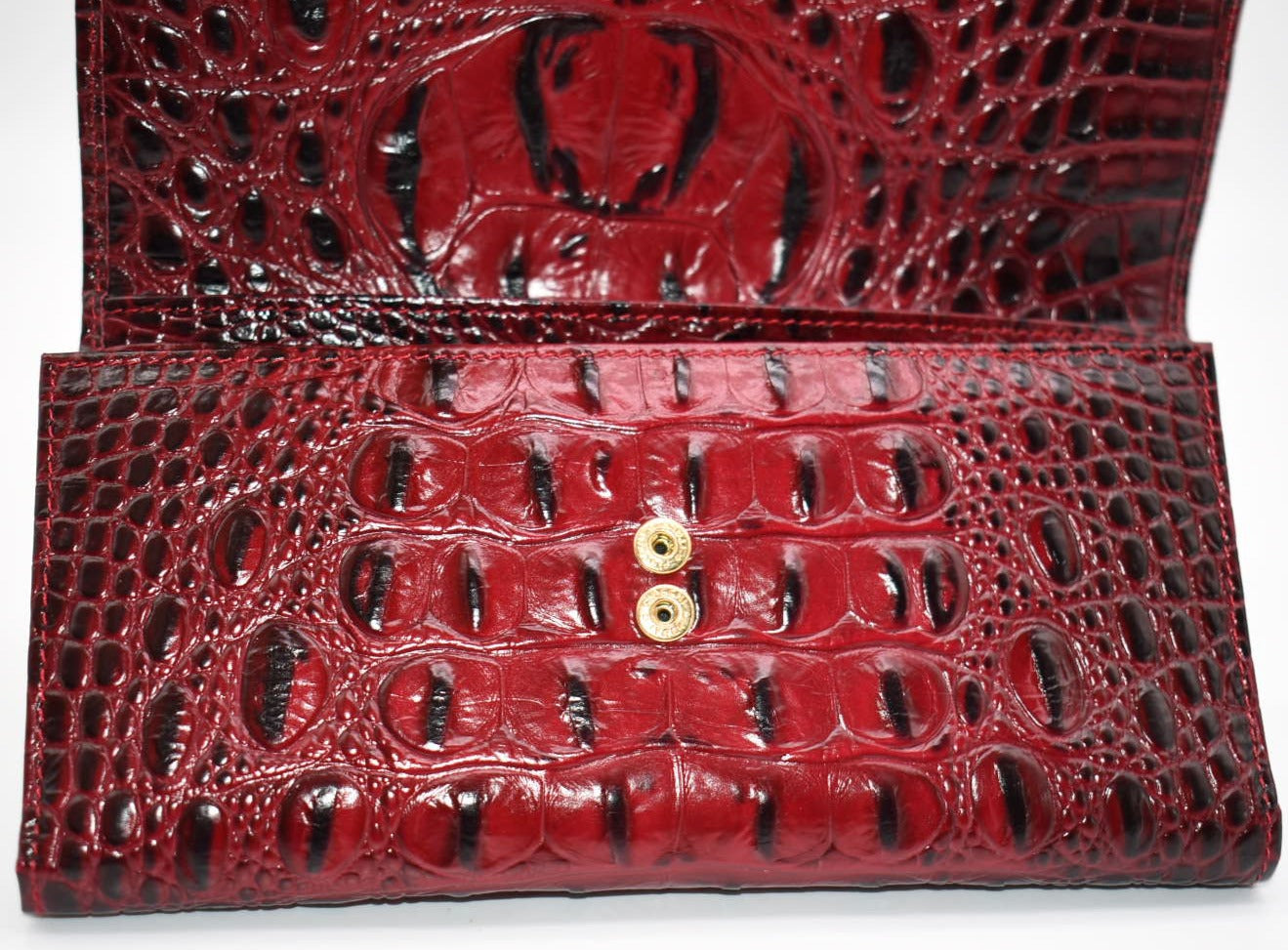 Brahmin Soft Checkbook Wallet in Crimson Melbourne