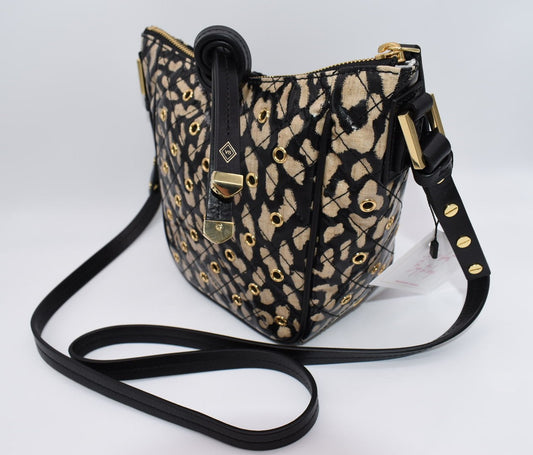 Vera Bradley 'Glossy Leopard" Fenwick Mini Crossbody Hobo Bag