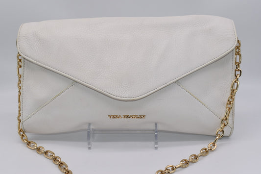 Vera Bradley White Quilted Harper Leather Clutch