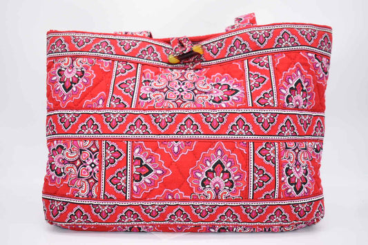 Vera Bradley Tic Tac Tote Bag in "Frankly Scarlet" Pattern