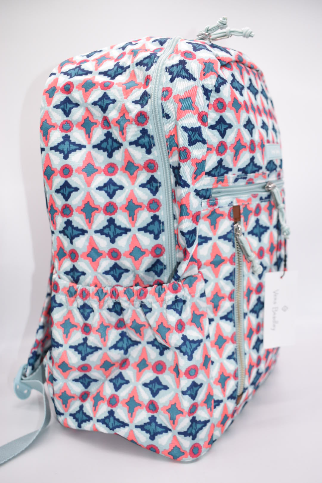 Vera Bradley Lighten Up Study Hall Backpack in "Water Geo" Pattern