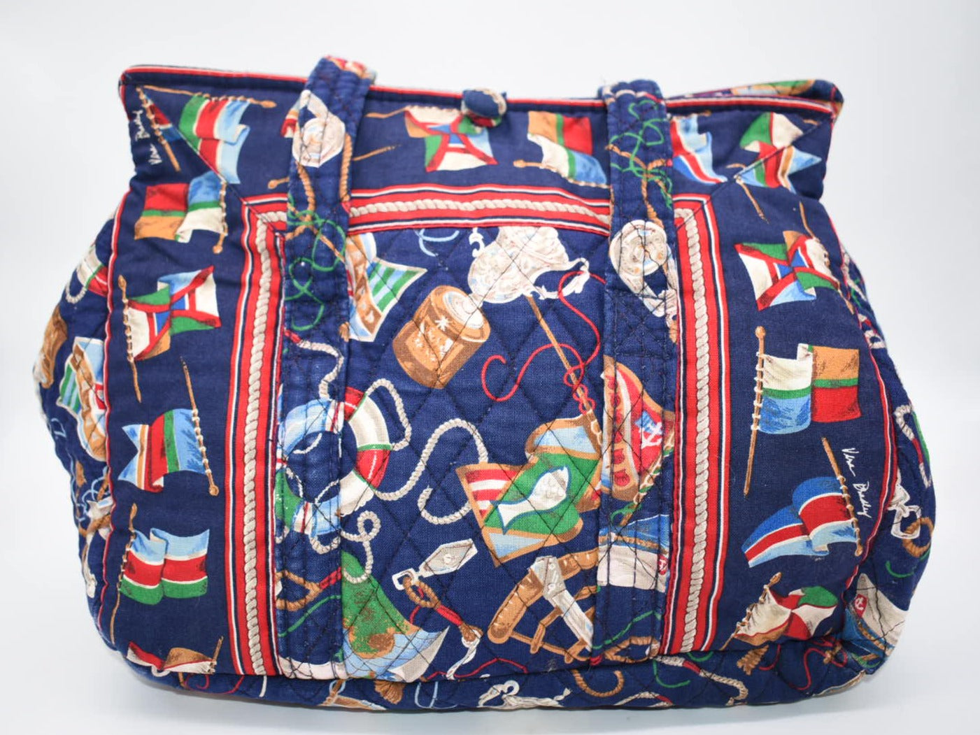Vintage Vera Bradley Hoosier Shoulder Bag in "Regatta- 1994" Pattern