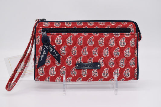 Vera Bradley Front Zip Wristlet in "Petite Red Bandana" Pattern