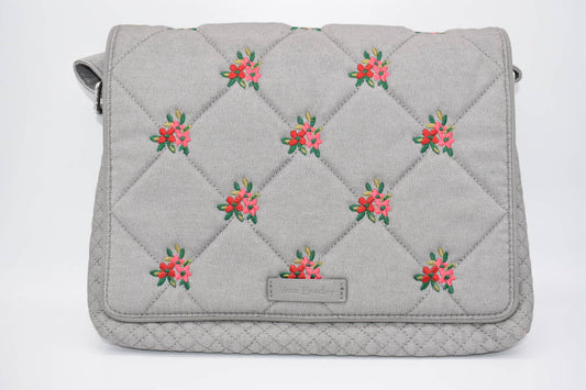 Vera Bradley Iconic Turnabout Crossbody in Denim Gray