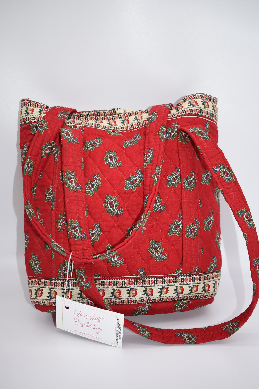 Vintage Vera Bradley Tote Bag in "Red- Fall 1991" Pattern