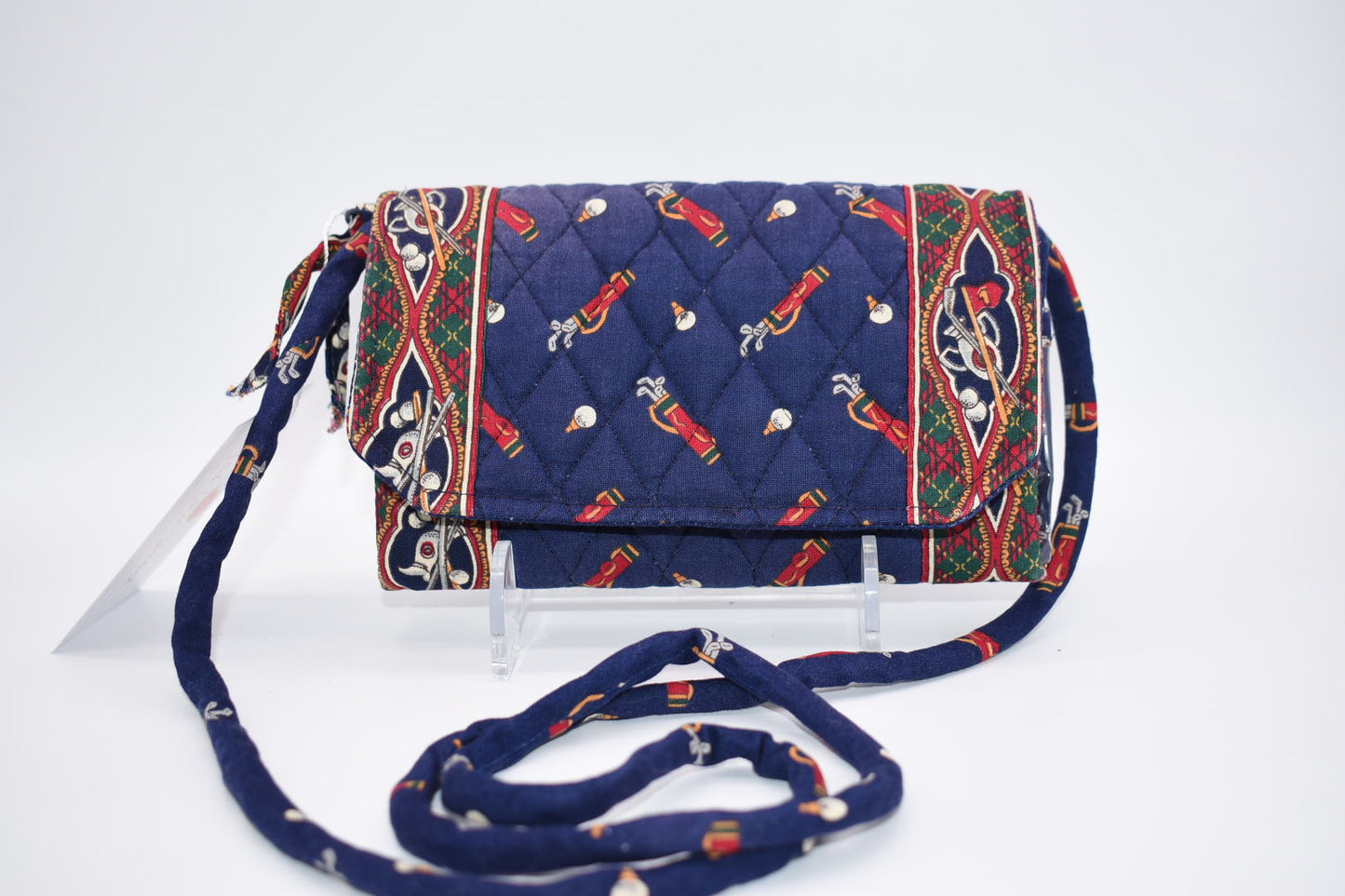 Vera Bradley Strap Wallet / Crossbody in "Golf Navy- 1995" Pattern