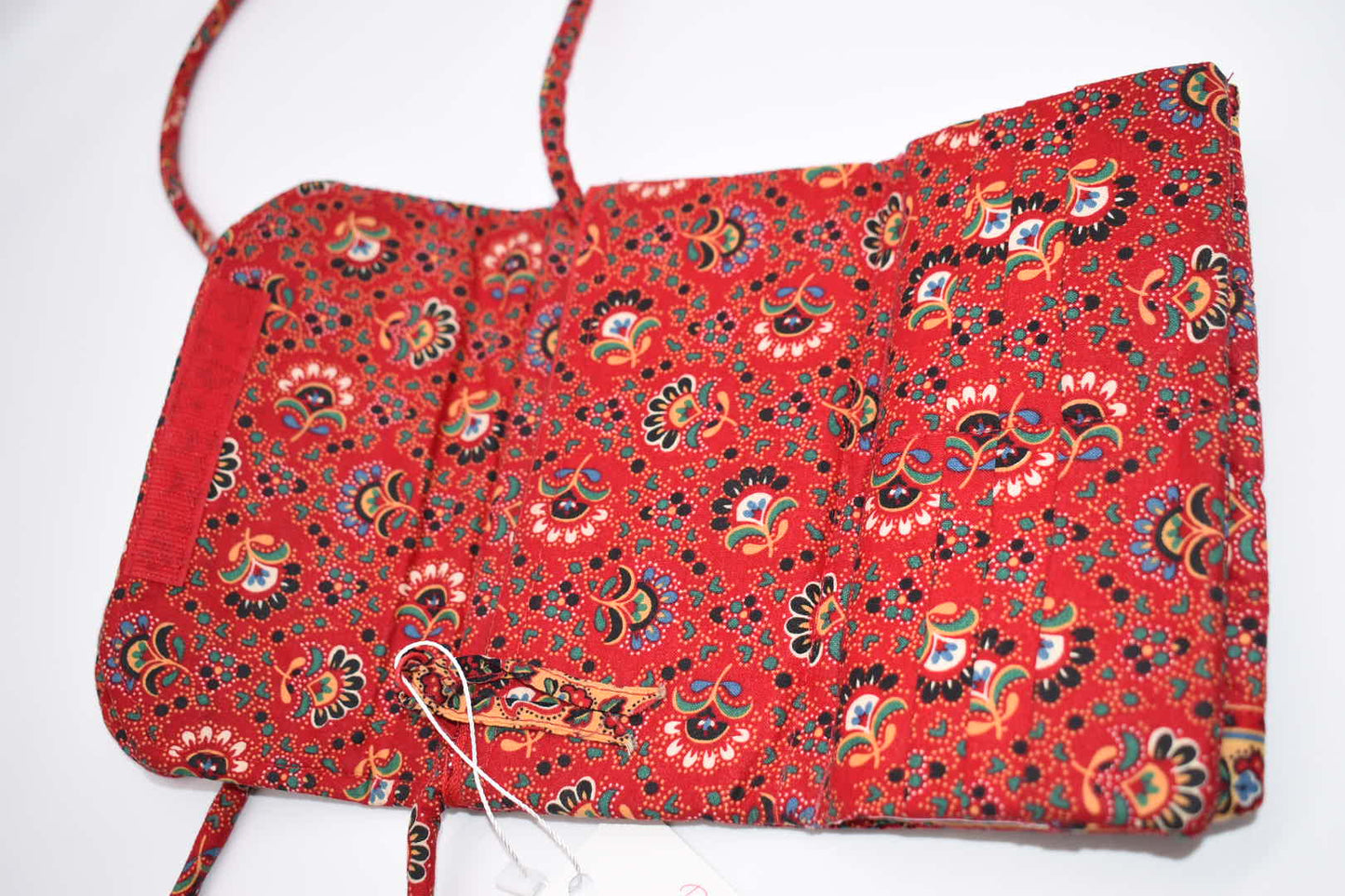 Vintage Vera Bradley Strap Wallet/ Crossbody in "Colette Red" Pattern